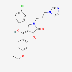 molecular formula C26H26ClN3O4 B5402571 5-(3-chlorophenyl)-3-hydroxy-1-[3-(1H-imidazol-1-yl)propyl]-4-(4-isopropoxybenzoyl)-1,5-dihydro-2H-pyrrol-2-one 