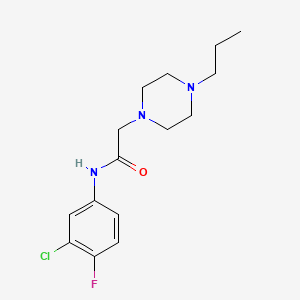 N-(3-chloro-4-fluorophenyl)-2-(4-propyl-1-piperazinyl)acetamide