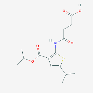 molecular formula C15H21NO5S B5402652 4-{[3-(isopropoxycarbonyl)-5-isopropyl-2-thienyl]amino}-4-oxobutanoic acid 
