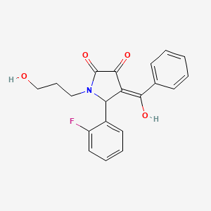 molecular formula C20H18FNO4 B5402656 4-benzoyl-5-(2-fluorophenyl)-3-hydroxy-1-(3-hydroxypropyl)-1,5-dihydro-2H-pyrrol-2-one 