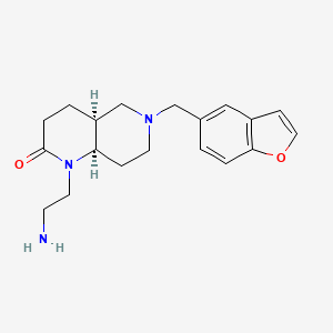 molecular formula C19H25N3O2 B5402672 rel-(4aS,8aR)-1-(2-aminoethyl)-6-(1-benzofuran-5-ylmethyl)octahydro-1,6-naphthyridin-2(1H)-one dihydrochloride 