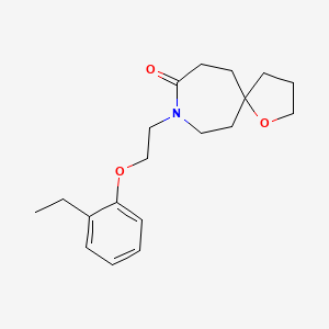molecular formula C19H27NO3 B5402693 8-[2-(2-ethylphenoxy)ethyl]-1-oxa-8-azaspiro[4.6]undecan-9-one 