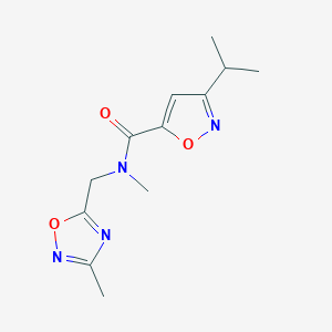 molecular formula C12H16N4O3 B5402701 3-isopropyl-N-methyl-N-[(3-methyl-1,2,4-oxadiazol-5-yl)methyl]isoxazole-5-carboxamide 