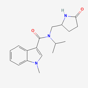 molecular formula C18H23N3O2 B5402702 N-isopropyl-1-methyl-N-[(5-oxopyrrolidin-2-yl)methyl]-1H-indole-3-carboxamide 