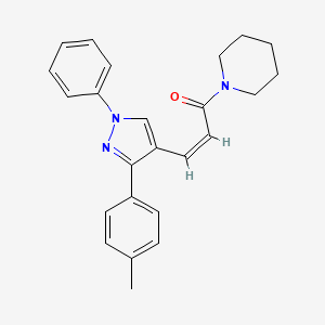 molecular formula C24H25N3O B5402716 1-{3-[3-(4-methylphenyl)-1-phenyl-1H-pyrazol-4-yl]acryloyl}piperidine 