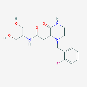 molecular formula C16H22FN3O4 B5402725 2-[1-(2-fluorobenzyl)-3-oxo-2-piperazinyl]-N-[2-hydroxy-1-(hydroxymethyl)ethyl]acetamide 