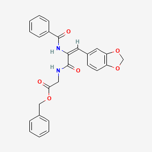 molecular formula C26H22N2O6 B5402728 benzyl N-[3-(1,3-benzodioxol-5-yl)-2-(benzoylamino)acryloyl]glycinate 