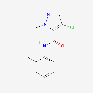 molecular formula C12H12ClN3O B5402730 4-chloro-1-methyl-N-(2-methylphenyl)-1H-pyrazole-5-carboxamide 