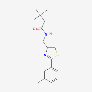 molecular formula C17H22N2OS B5402734 3,3-dimethyl-N-{[2-(3-methylphenyl)-1,3-thiazol-4-yl]methyl}butanamide 