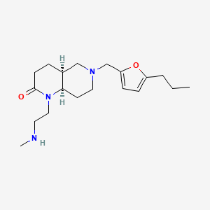 molecular formula C19H31N3O2 B5402742 rel-(4aS,8aR)-1-[2-(methylamino)ethyl]-6-[(5-propyl-2-furyl)methyl]octahydro-1,6-naphthyridin-2(1H)-one dihydrochloride 