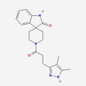 molecular formula C20H24N4O2 B5402746 1'-[3-(4,5-dimethyl-1H-pyrazol-3-yl)propanoyl]spiro[indole-3,4'-piperidin]-2(1H)-one 