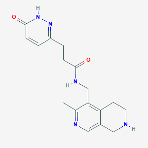 molecular formula C17H21N5O2 B5402756 N-[(3-methyl-5,6,7,8-tetrahydro-2,7-naphthyridin-4-yl)methyl]-3-(6-oxo-1,6-dihydro-3-pyridazinyl)propanamide 