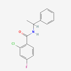 molecular formula C15H13ClFNO B5402794 2-chloro-4-fluoro-N-(1-phenylethyl)benzamide 