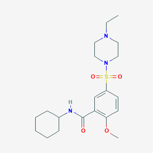 molecular formula C20H31N3O4S B5402803 N-cyclohexyl-5-[(4-ethyl-1-piperazinyl)sulfonyl]-2-methoxybenzamide 