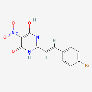molecular formula C12H8BrN3O4 B5402807 2-[2-(4-bromophenyl)vinyl]-6-hydroxy-5-nitro-4(3H)-pyrimidinone 