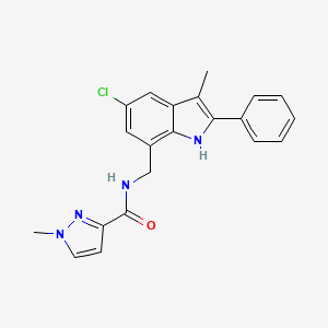 molecular formula C21H19ClN4O B5402811 N-[(5-chloro-3-methyl-2-phenyl-1H-indol-7-yl)methyl]-1-methyl-1H-pyrazole-3-carboxamide 