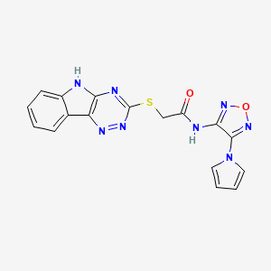 molecular formula C17H12N8O2S B5402821 N-[4-(1H-pyrrol-1-yl)-1,2,5-oxadiazol-3-yl]-2-(5H-[1,2,4]triazino[5,6-b]indol-3-ylthio)acetamide 
