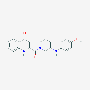 molecular formula C22H23N3O3 B5402826 2-({3-[(4-methoxyphenyl)amino]-1-piperidinyl}carbonyl)-4(1H)-quinolinone 