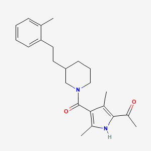 molecular formula C23H30N2O2 B5402874 1-[3,5-dimethyl-4-({3-[2-(2-methylphenyl)ethyl]-1-piperidinyl}carbonyl)-1H-pyrrol-2-yl]ethanone 