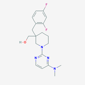 {3-(2,4-difluorobenzyl)-1-[4-(dimethylamino)pyrimidin-2-yl]piperidin-3-yl}methanol