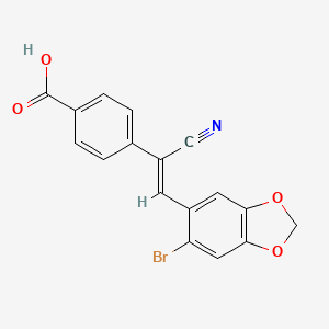 molecular formula C17H10BrNO4 B5402894 4-[2-(6-bromo-1,3-benzodioxol-5-yl)-1-cyanovinyl]benzoic acid 