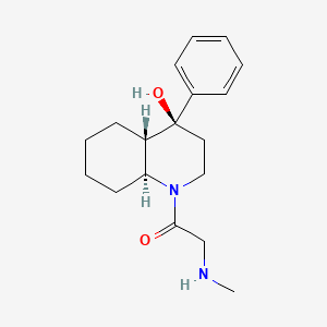 (4S*,4aS*,8aS*)-1-(N-methylglycyl)-4-phenyldecahydroquinolin-4-ol