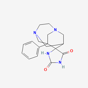 molecular formula C17H20N4O2 B5402924 1-phenyl-2'H,5'H-spiro[3,6-diazatricyclo[4.3.1.1~3,8~]undecane-9,4'-imidazolidine]-2',5'-dione 
