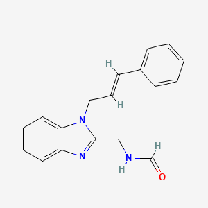 molecular formula C18H17N3O B5402931 {[1-(3-phenyl-2-propen-1-yl)-1H-benzimidazol-2-yl]methyl}formamide 