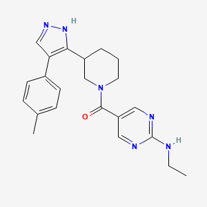 molecular formula C22H26N6O B5402943 N-ethyl-5-({3-[4-(4-methylphenyl)-1H-pyrazol-5-yl]piperidin-1-yl}carbonyl)pyrimidin-2-amine 