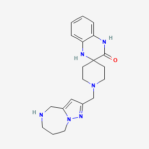 molecular formula C20H26N6O B5402949 1-(5,6,7,8-tetrahydro-4H-pyrazolo[1,5-a][1,4]diazepin-2-ylmethyl)-1',4'-dihydro-3'H-spiro[piperidine-4,2'-quinoxalin]-3'-one dihydrochloride 