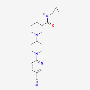 molecular formula C20H27N5O B5402954 1'-(5-cyanopyridin-2-yl)-N-cyclopropyl-1,4'-bipiperidine-3-carboxamide 