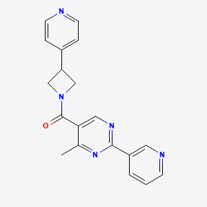 molecular formula C19H17N5O B5402961 4-methyl-2-(3-pyridinyl)-5-{[3-(4-pyridinyl)-1-azetidinyl]carbonyl}pyrimidine 