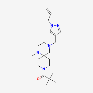 molecular formula C21H35N5O B5402968 4-[(1-allyl-1H-pyrazol-4-yl)methyl]-9-(2,2-dimethylpropanoyl)-1-methyl-1,4,9-triazaspiro[5.5]undecane 