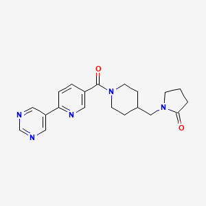 molecular formula C20H23N5O2 B5402977 1-({1-[(6-pyrimidin-5-ylpyridin-3-yl)carbonyl]piperidin-4-yl}methyl)pyrrolidin-2-one 