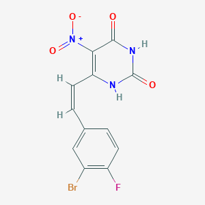 molecular formula C12H7BrFN3O4 B5402985 6-[2-(3-bromo-4-fluorophenyl)vinyl]-5-nitro-2,4(1H,3H)-pyrimidinedione 