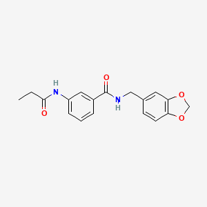 molecular formula C18H18N2O4 B5402988 N-(1,3-benzodioxol-5-ylmethyl)-3-(propionylamino)benzamide 