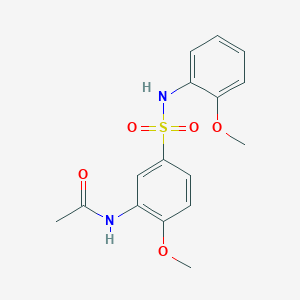 molecular formula C16H18N2O5S B5403007 N-(2-methoxy-5-{[(2-methoxyphenyl)amino]sulfonyl}phenyl)acetamide 