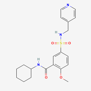 molecular formula C20H25N3O4S B5403019 N-cyclohexyl-2-methoxy-5-{[(4-pyridinylmethyl)amino]sulfonyl}benzamide 