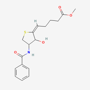 molecular formula C17H21NO4S B5403025 methyl 5-[4-(benzoylamino)-3-hydroxydihydro-2(3H)-thienylidene]pentanoate 