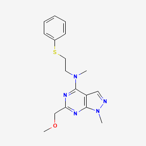 molecular formula C17H21N5OS B5403028 6-(methoxymethyl)-N,1-dimethyl-N-[2-(phenylthio)ethyl]-1H-pyrazolo[3,4-d]pyrimidin-4-amine 