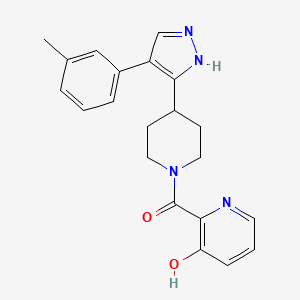 molecular formula C21H22N4O2 B5403045 2-({4-[4-(3-methylphenyl)-1H-pyrazol-5-yl]piperidin-1-yl}carbonyl)pyridin-3-ol 