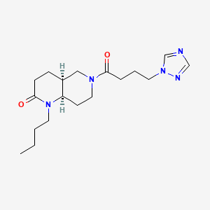 molecular formula C18H29N5O2 B5403068 (4aS*,8aR*)-1-butyl-6-[4-(1H-1,2,4-triazol-1-yl)butanoyl]octahydro-1,6-naphthyridin-2(1H)-one 