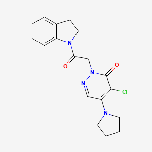 molecular formula C18H19ClN4O2 B5403086 4-chloro-2-[2-(2,3-dihydro-1H-indol-1-yl)-2-oxoethyl]-5-(1-pyrrolidinyl)-3(2H)-pyridazinone 