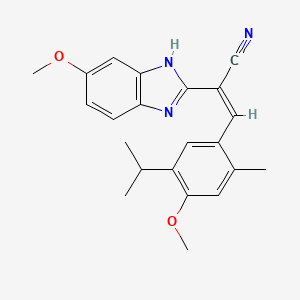 molecular formula C22H23N3O2 B5403087 3-(5-isopropyl-4-methoxy-2-methylphenyl)-2-(5-methoxy-1H-benzimidazol-2-yl)acrylonitrile 