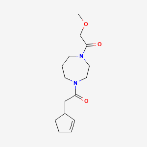 molecular formula C15H24N2O3 B5403093 1-(cyclopent-2-en-1-ylacetyl)-4-(methoxyacetyl)-1,4-diazepane 