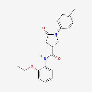 molecular formula C20H22N2O3 B5403108 N-(2-ethoxyphenyl)-1-(4-methylphenyl)-5-oxo-3-pyrrolidinecarboxamide 