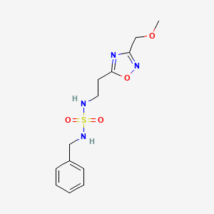 molecular formula C13H18N4O4S B5403114 N-benzyl-N'-{2-[3-(methoxymethyl)-1,2,4-oxadiazol-5-yl]ethyl}sulfamide 
