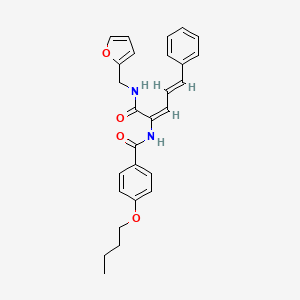 molecular formula C27H28N2O4 B5403122 4-butoxy-N-(1-{[(2-furylmethyl)amino]carbonyl}-4-phenyl-1,3-butadien-1-yl)benzamide 