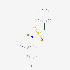 molecular formula C14H14FNO2S B5403145 N-(4-fluoro-2-methylphenyl)-1-phenylmethanesulfonamide 