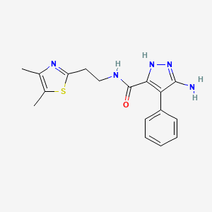 molecular formula C17H19N5OS B5403158 5-amino-N-[2-(4,5-dimethyl-1,3-thiazol-2-yl)ethyl]-4-phenyl-1H-pyrazole-3-carboxamide 